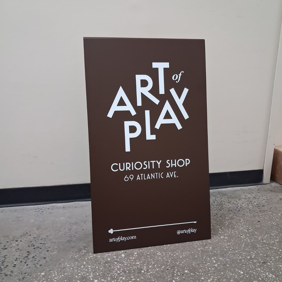 Brown Stainless Steel A-Frame Sidewalk Sign