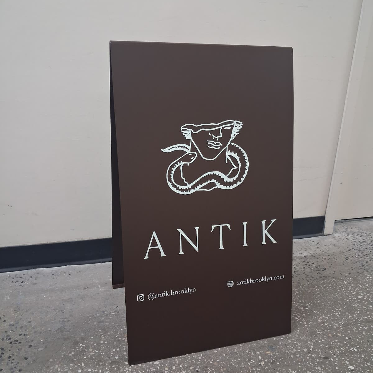 Brown Stainless Steel A-Frame Sidewalk Sign