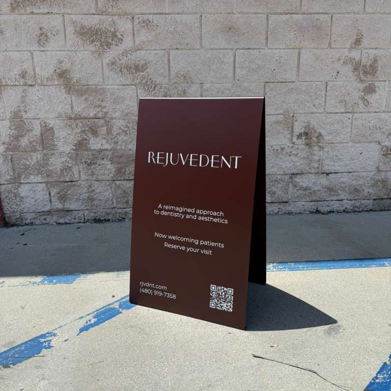 Brown Stainless Steel A-Frame Sidewalk Sign