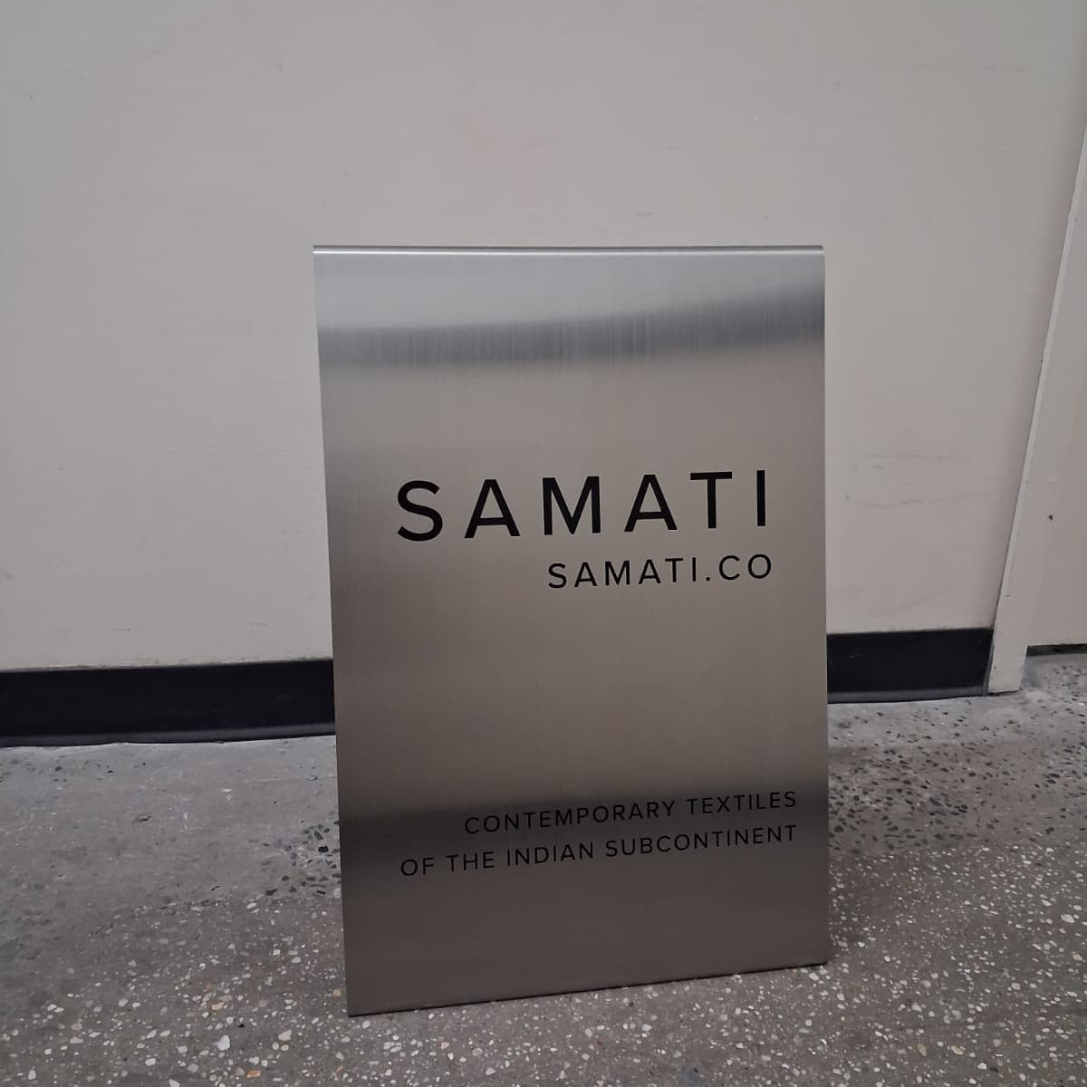 Brushed Stainless Steel A-Frame Sidewalk Sign -Samati