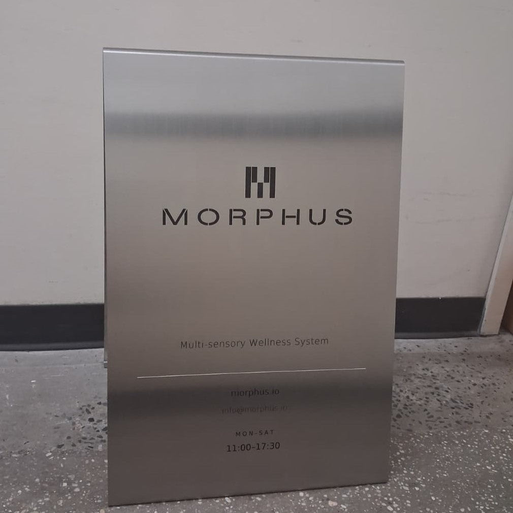 Brushed Stainless Steel A-Frame Sidewalk Sign - Morphus