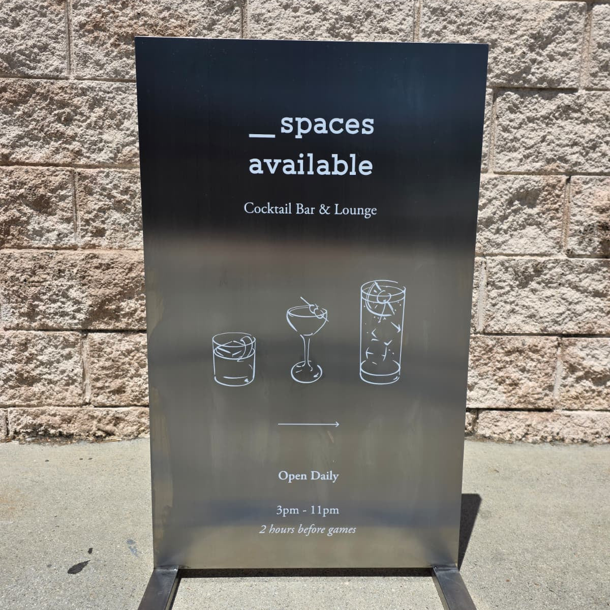 Brushed Stainless Steel Upright Sign - Spaces Available