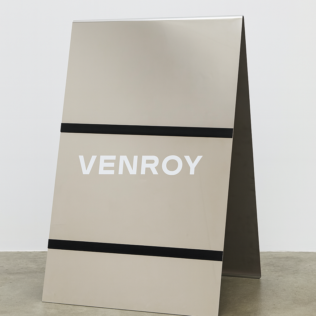 Mirrored Stainless Steel A-Frame Sidewalk Sign