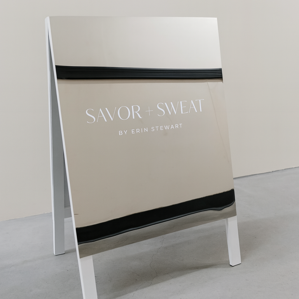 Mirrored A-Frame Sandwich Board Sign