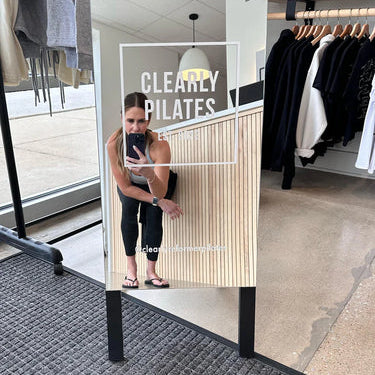 Clearly Pilates Mirrored Sidewalk Sign