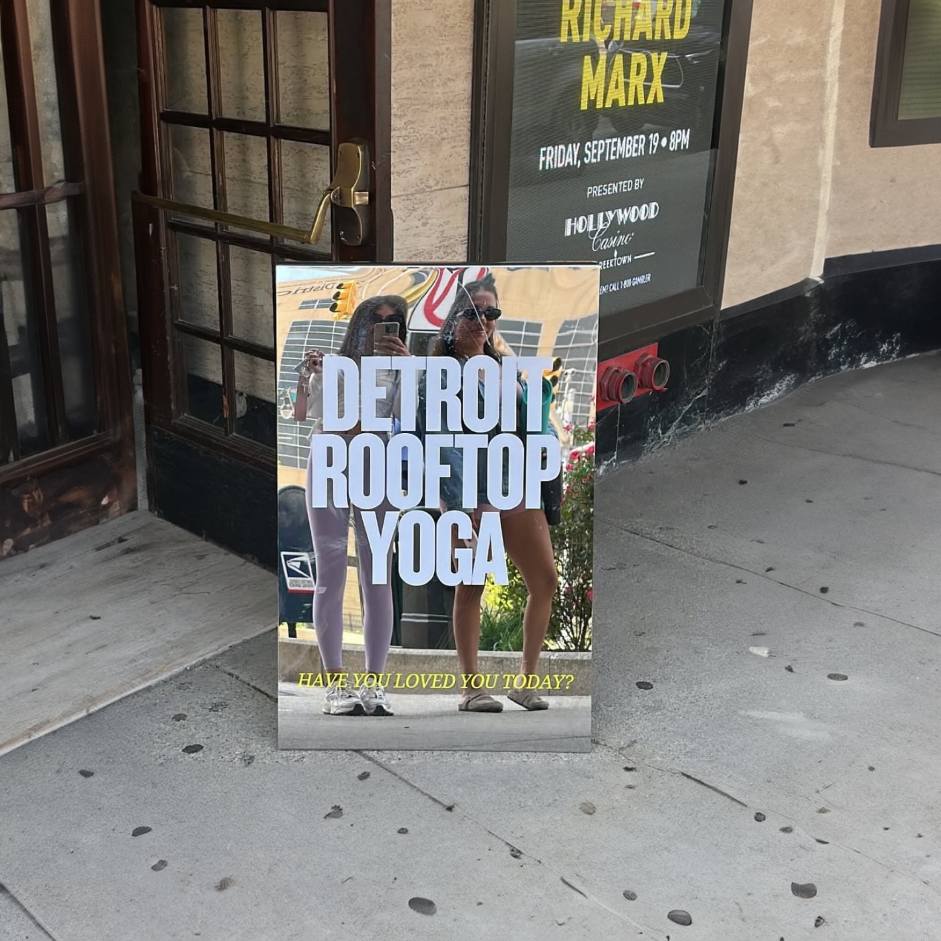 Detroit Rooftop Yoga - Birmingham MI, Sidewalk Signs