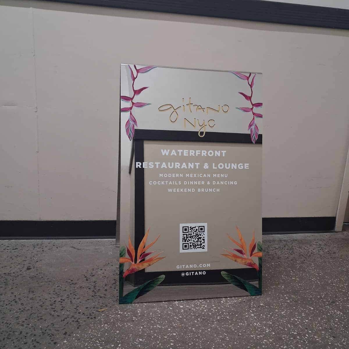 Mirrored Stainless Steel A-Frame Sidewalk Sign