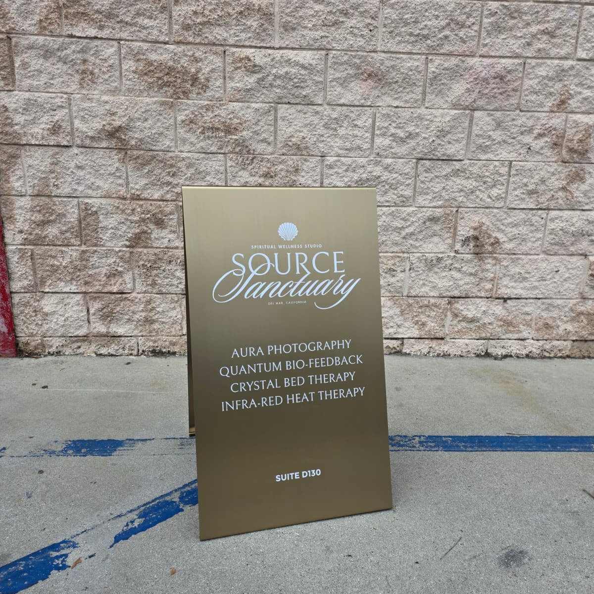 Gold Brass Stainless Steel A-Frame Sidewalk Sign
