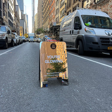 Rounded Mirrored Stainless Steel Sign Luma Wellness