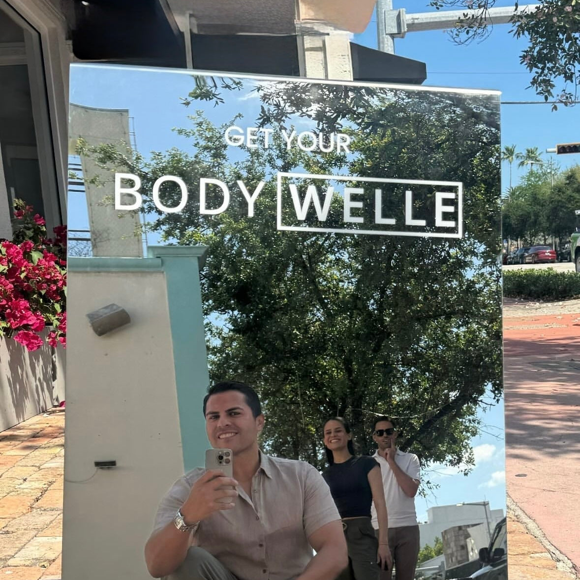 Bodywelle - Mirrored Stainless Steel A-Frame Sidewalk Sign