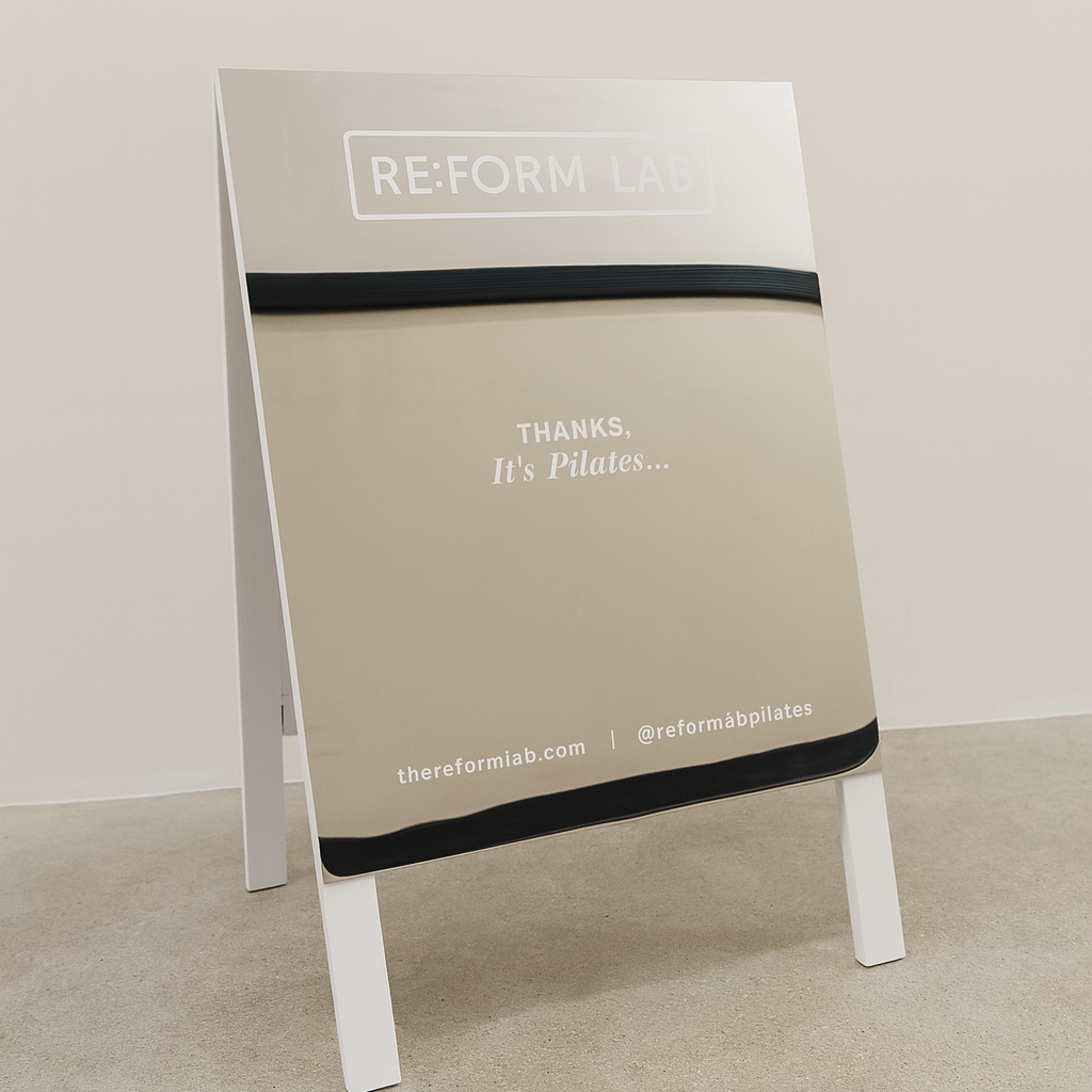 Reform Lab - Mirrored A-Frame Sandwich Board Sign