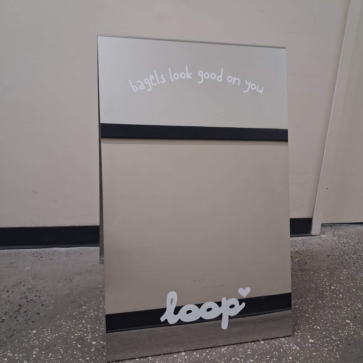 Mirrored Stainless Steel A-Frame Sidewalk Sign