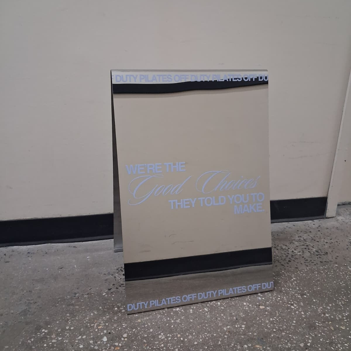 Mirrored Stainless Steel A-Frame Sidewalk Sign