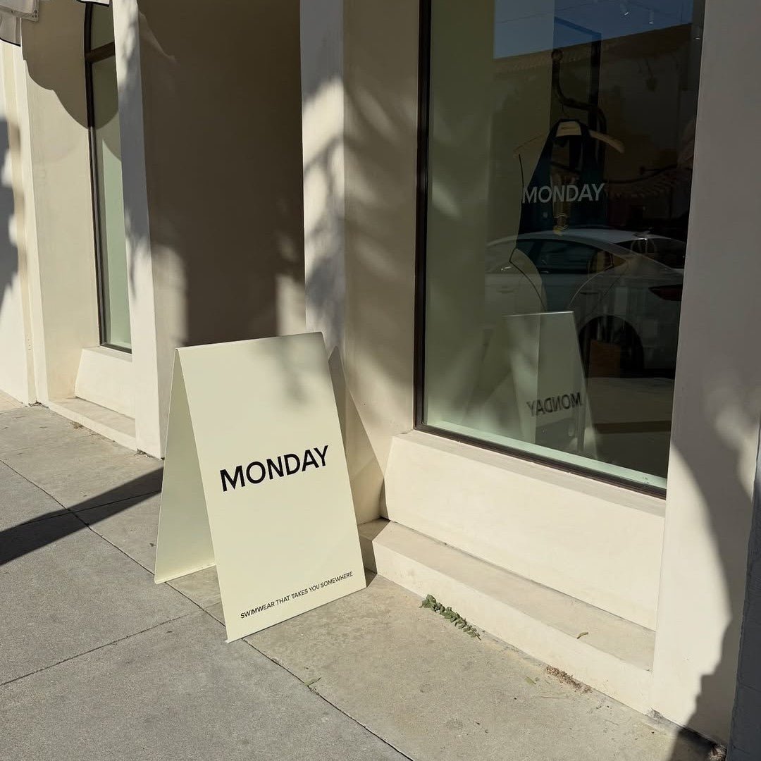Cream Stainless Steel A-Frame Sidewalk Sign