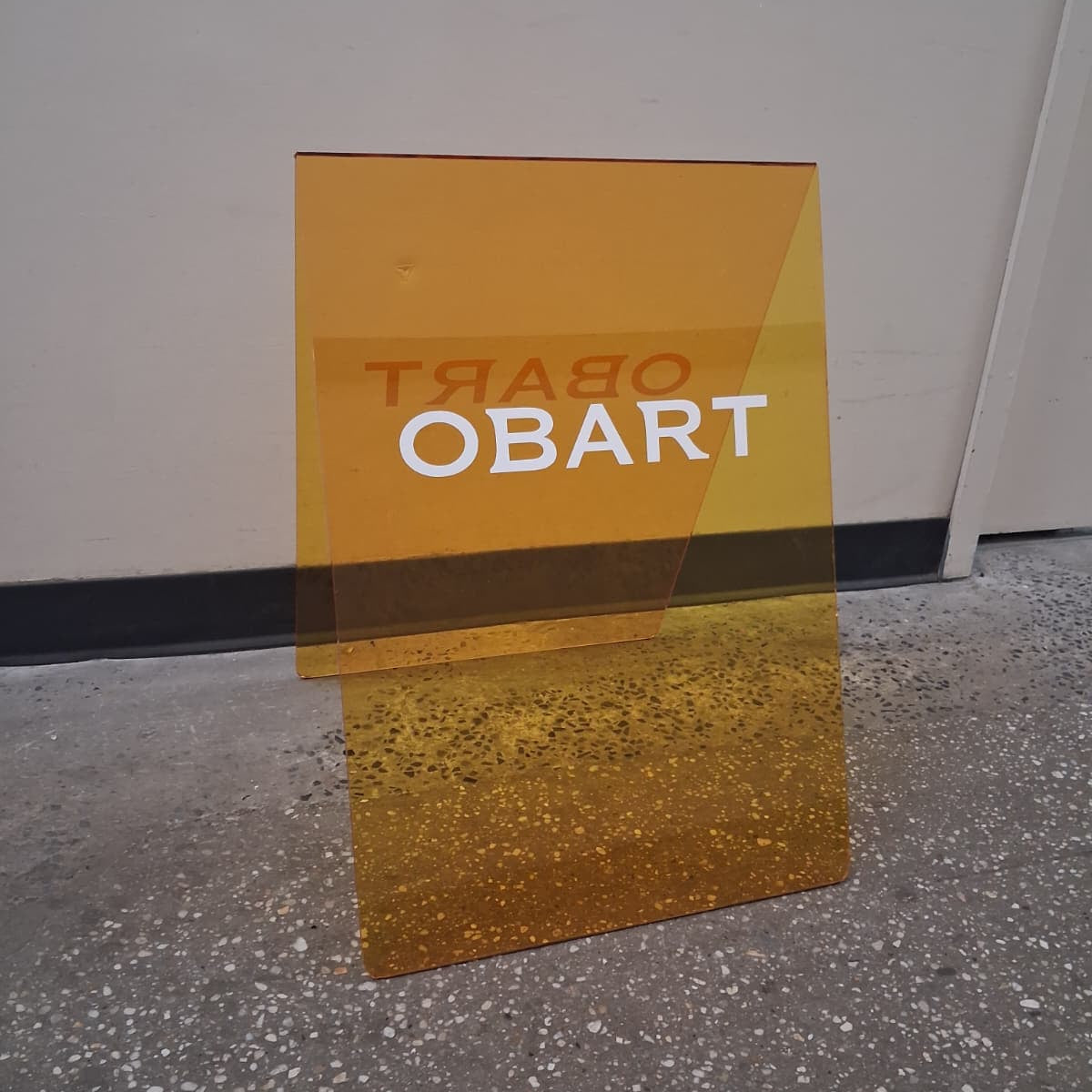 OBART Transparent Acrylic Sign