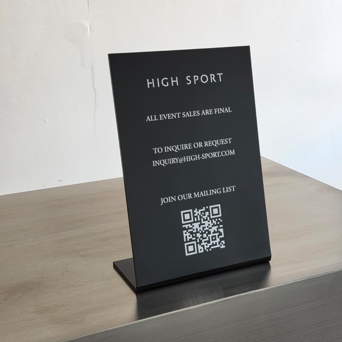 Retail Tabletop Sign Ideas: High Sport's Custom Acrylic Display Stand