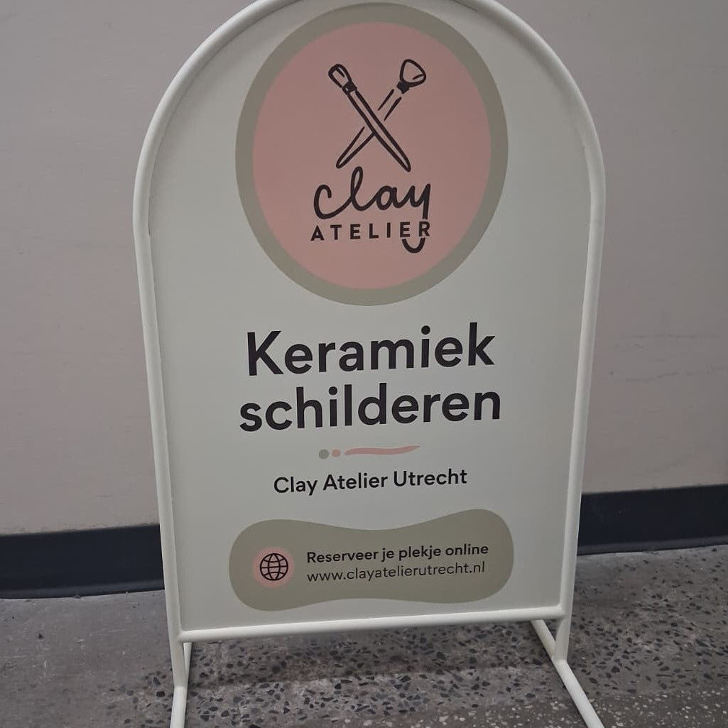 Rounded Cream Stainless Steel Standing Sign - Clay Atelier