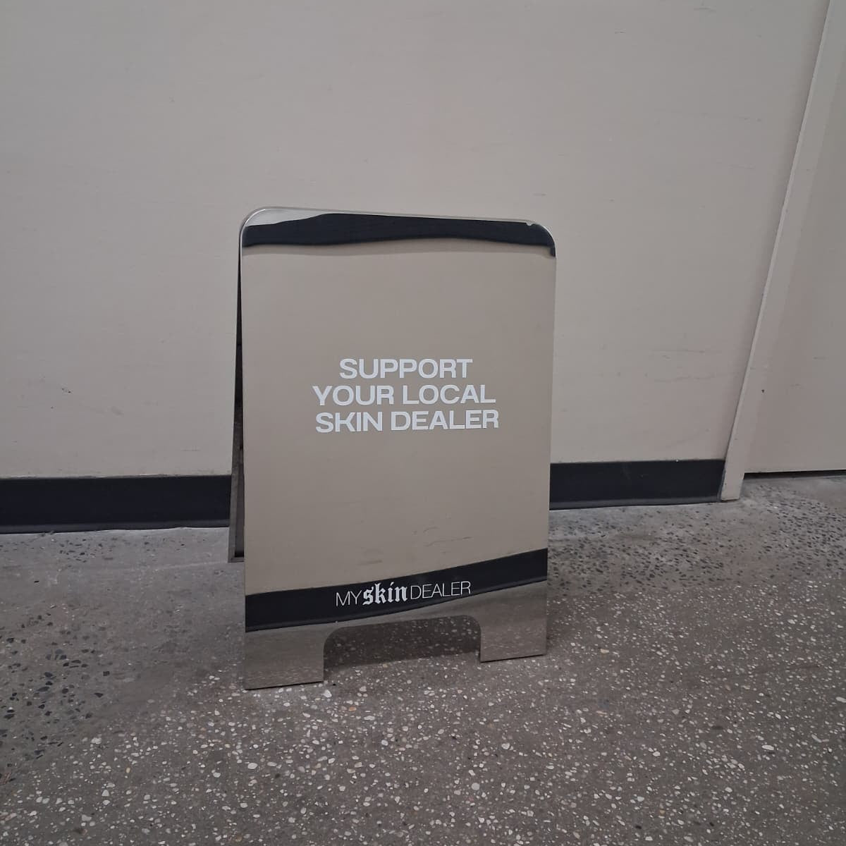 Rounded Mirror A-Frame Sandwich Board Sign - My Skin Dealer