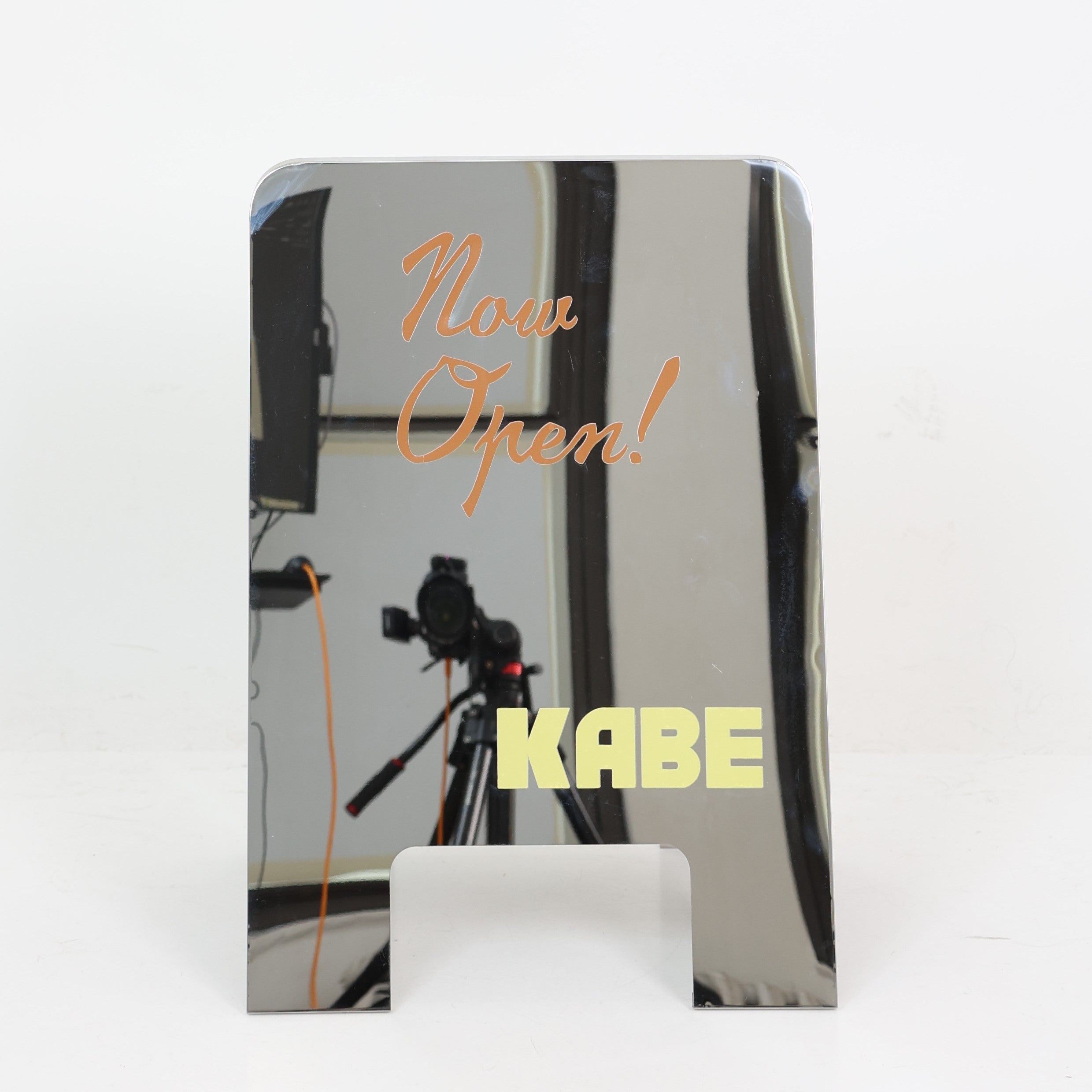 Kabe - Mirrored Rounded Stainless Steel A-Frame Sandwich Board Sign