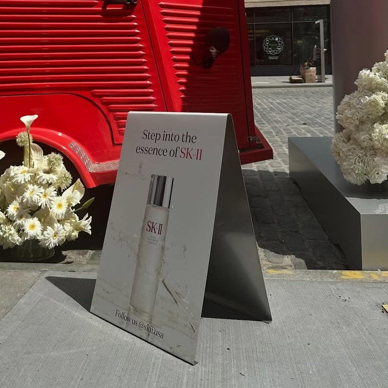 SK II - Stainless Steel A-Frame Sidewalk Sign