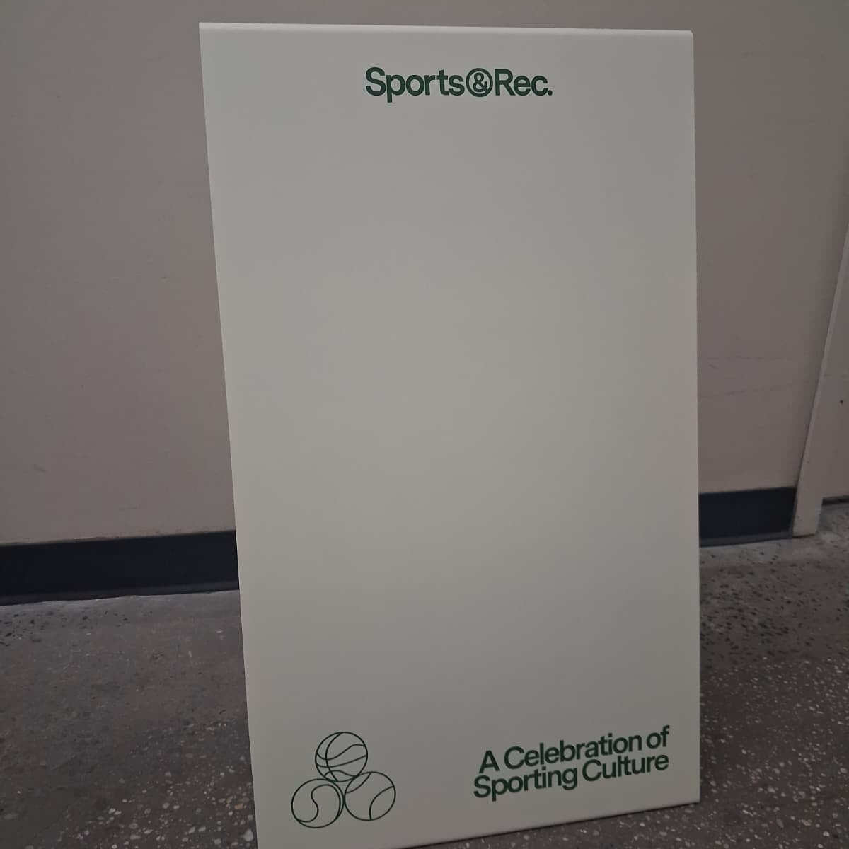 Sports & Rec - Cream Stainless Steel A-Frame Sidewalk Sign 1