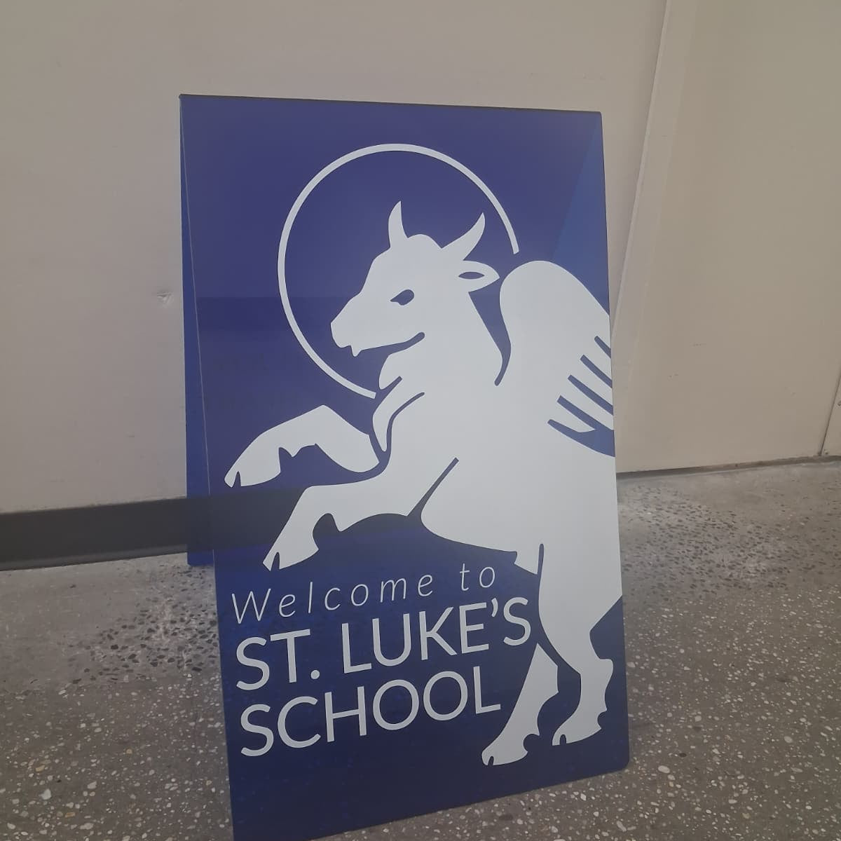 St. Lukes School - Transparent Acrylic A-Frame Sidewalk Sign