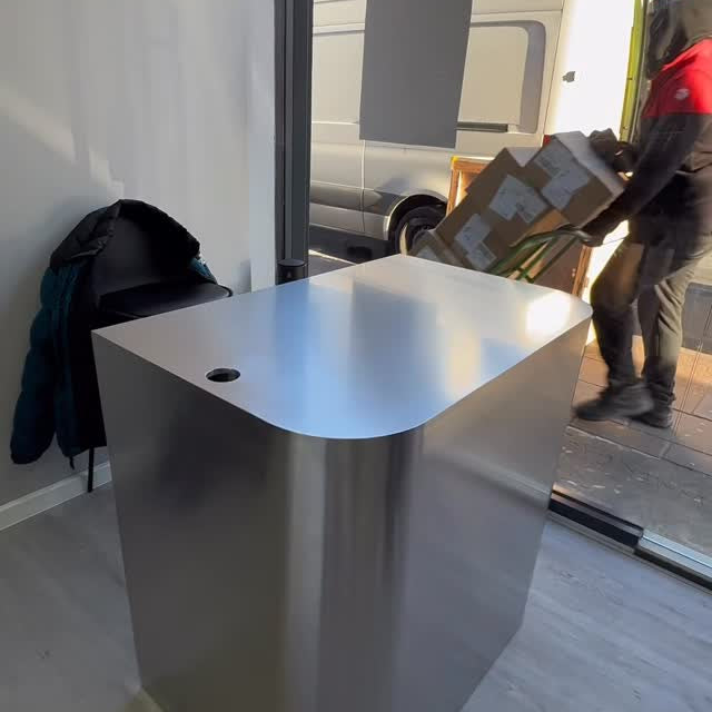 Stainless Steel Front Desk – Rounded