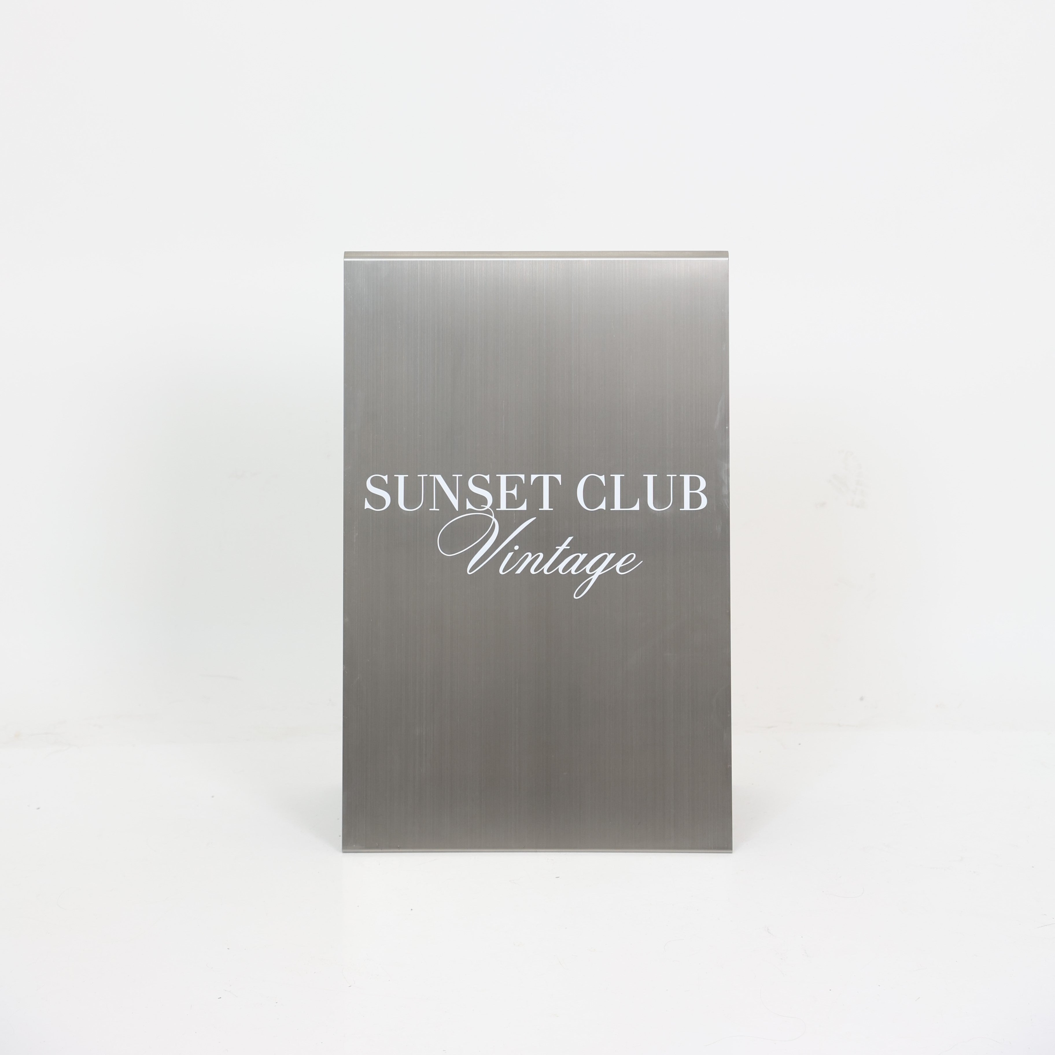 Sunset Club Vintage Stainless Steel Sidewalk Sign