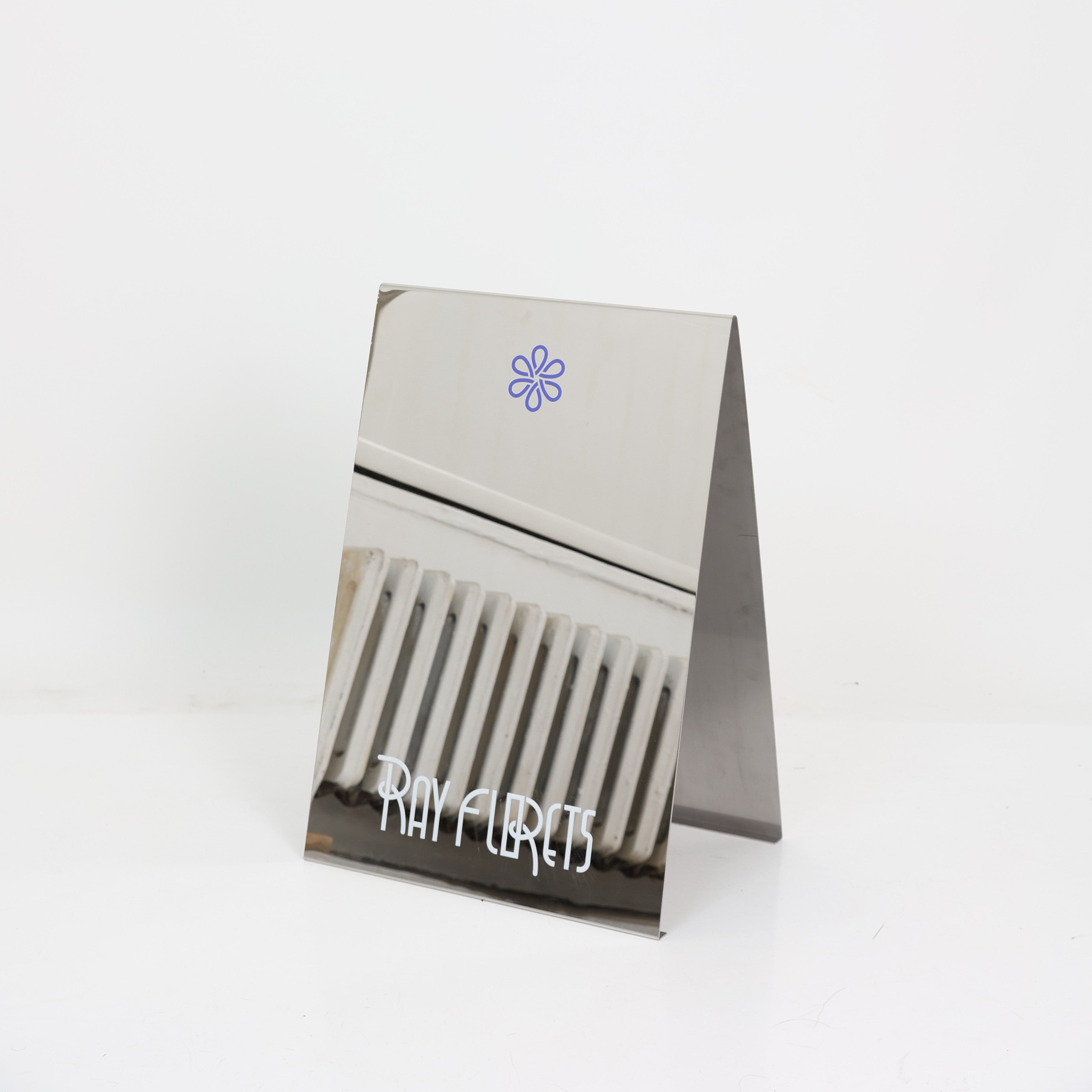 Ray Florets - Mirrored Stainless Steel A-Frame Sidewalk Sign