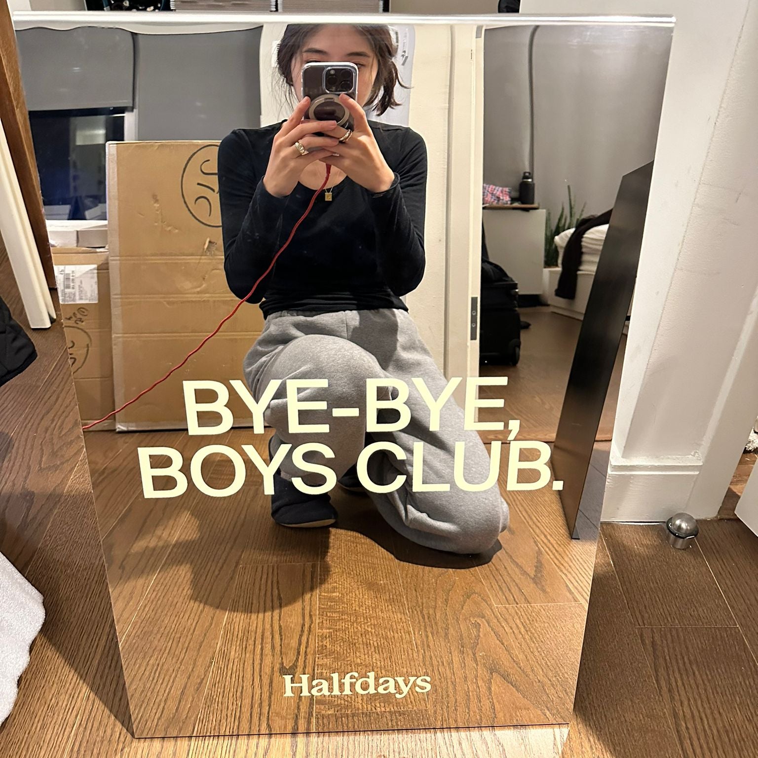 Halfdays - Mirrored Stainless Steel A-Frame Sidewalk Sign