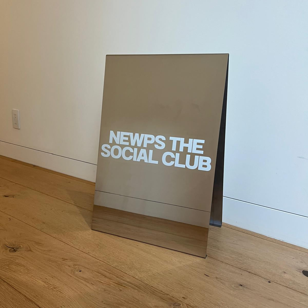 NEWPS THE SOCIAL CLUB - Mirrored Stainless Steel A-Frame Sidewalk Sign