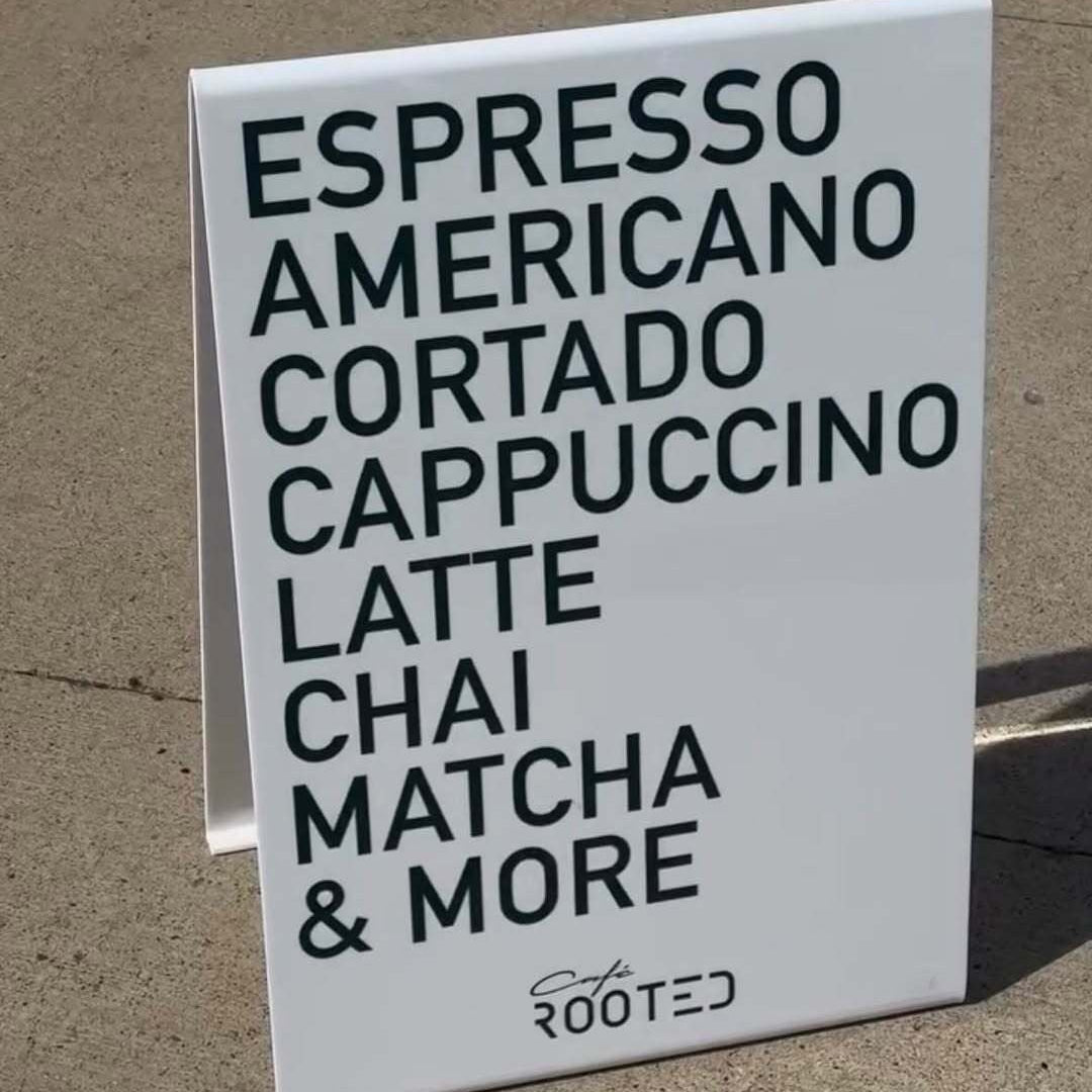 Rooted - Acrylic A-Frame Sidewalk Sign