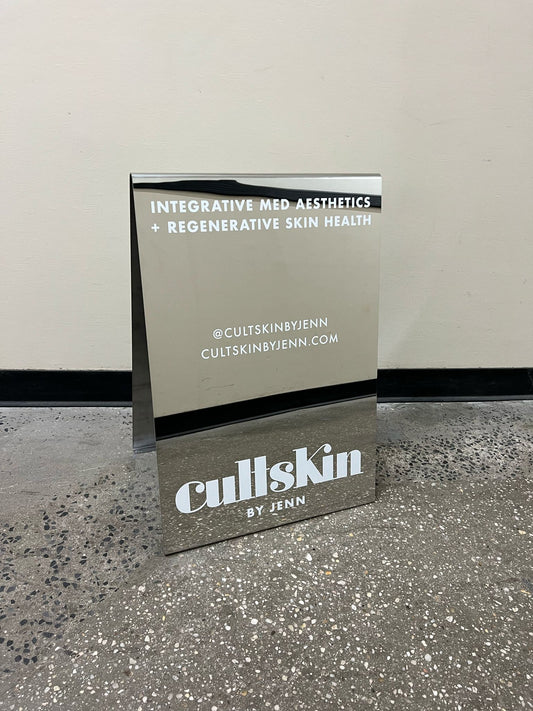 Cultskin - Mirrored Stainless Steel A-Frame Sidewalk Sign
