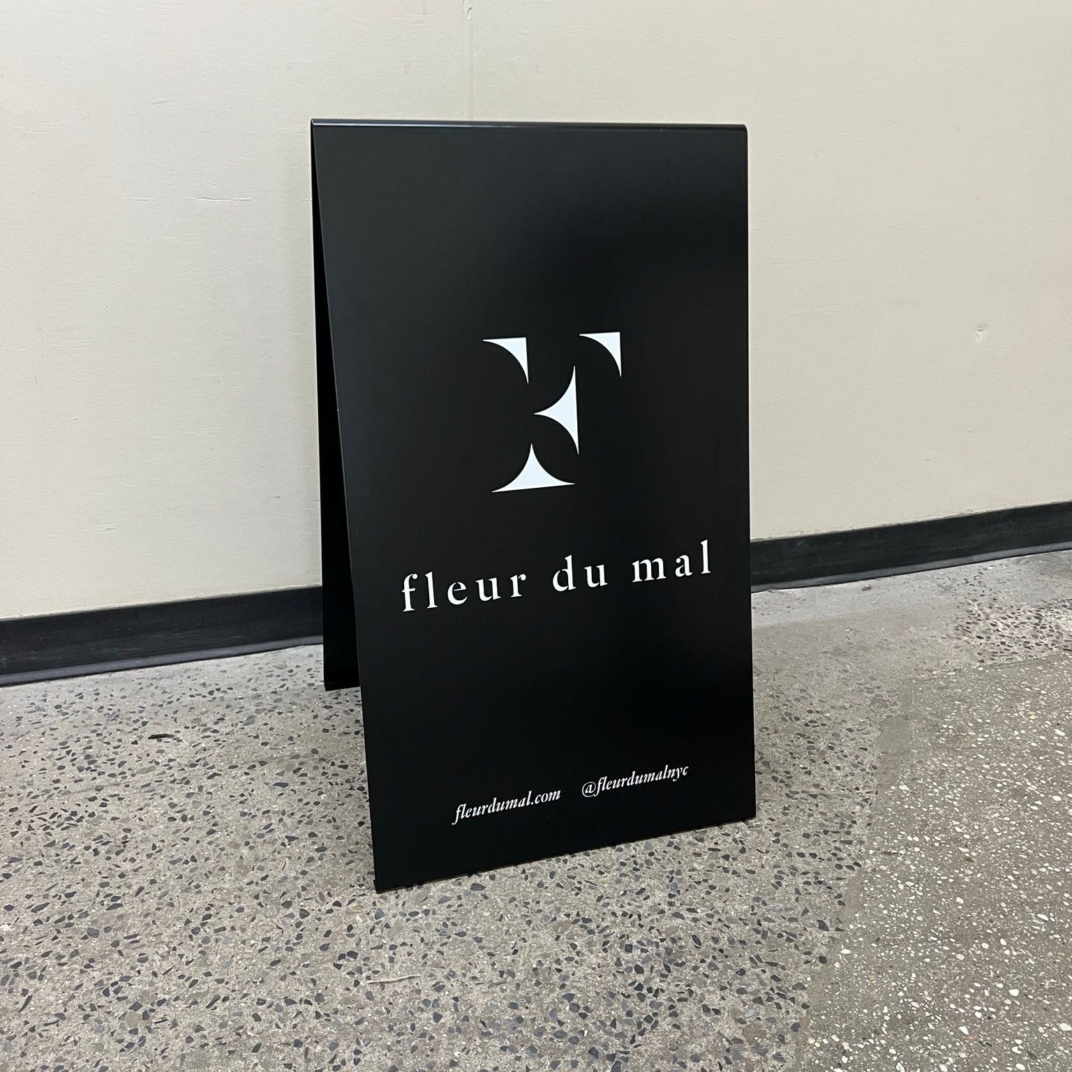 Fleur du mal - Black Stainless Steel A-Frame Sidewalk Sign