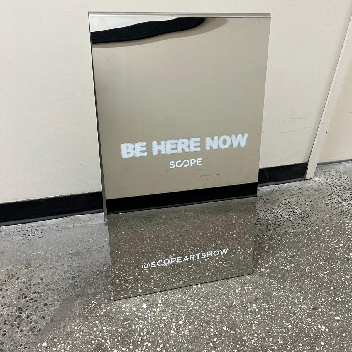 SCOPE Art Show - Mirrored Stainless Steel A-Frame Sidewalk Sign