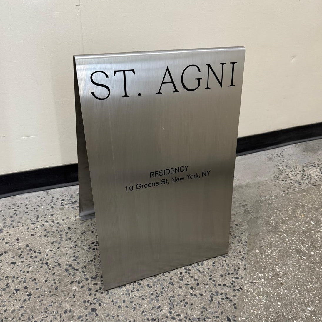 St. Agni - Stainless Steel A-Frame Sidewalk Sign