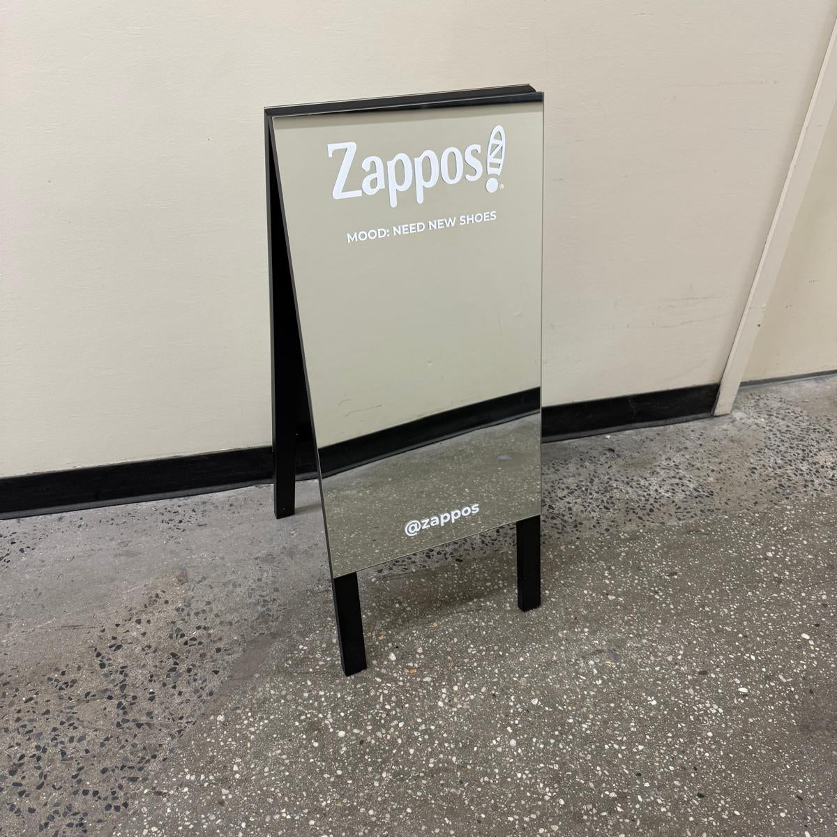 Zappos - Mirrored A-Frame Sandwich Board Sign