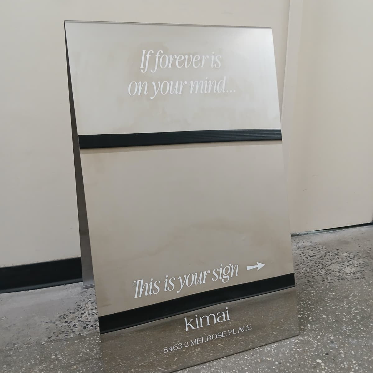 Kimai - Mirrored Stainless Steel A-Frame Sidewalk Sign