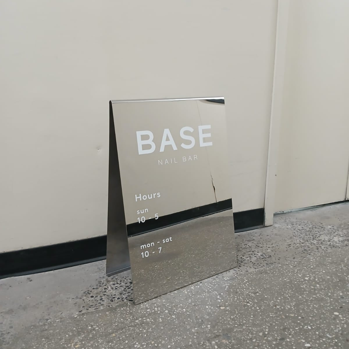 Base - Mirrored Stainless Steel A-Frame Sidewalk Sign