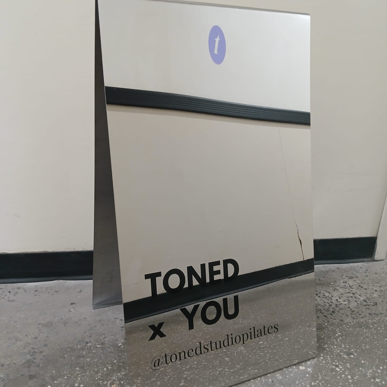 Mirrored Stainless Steel A-Frame Sidewalk Sign