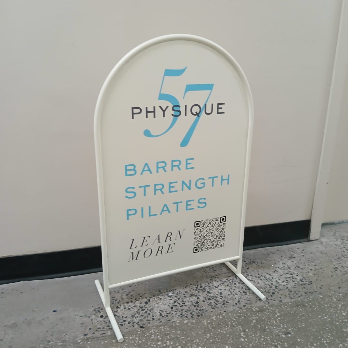 Rounded Cream Stainless Steel Standing Sign