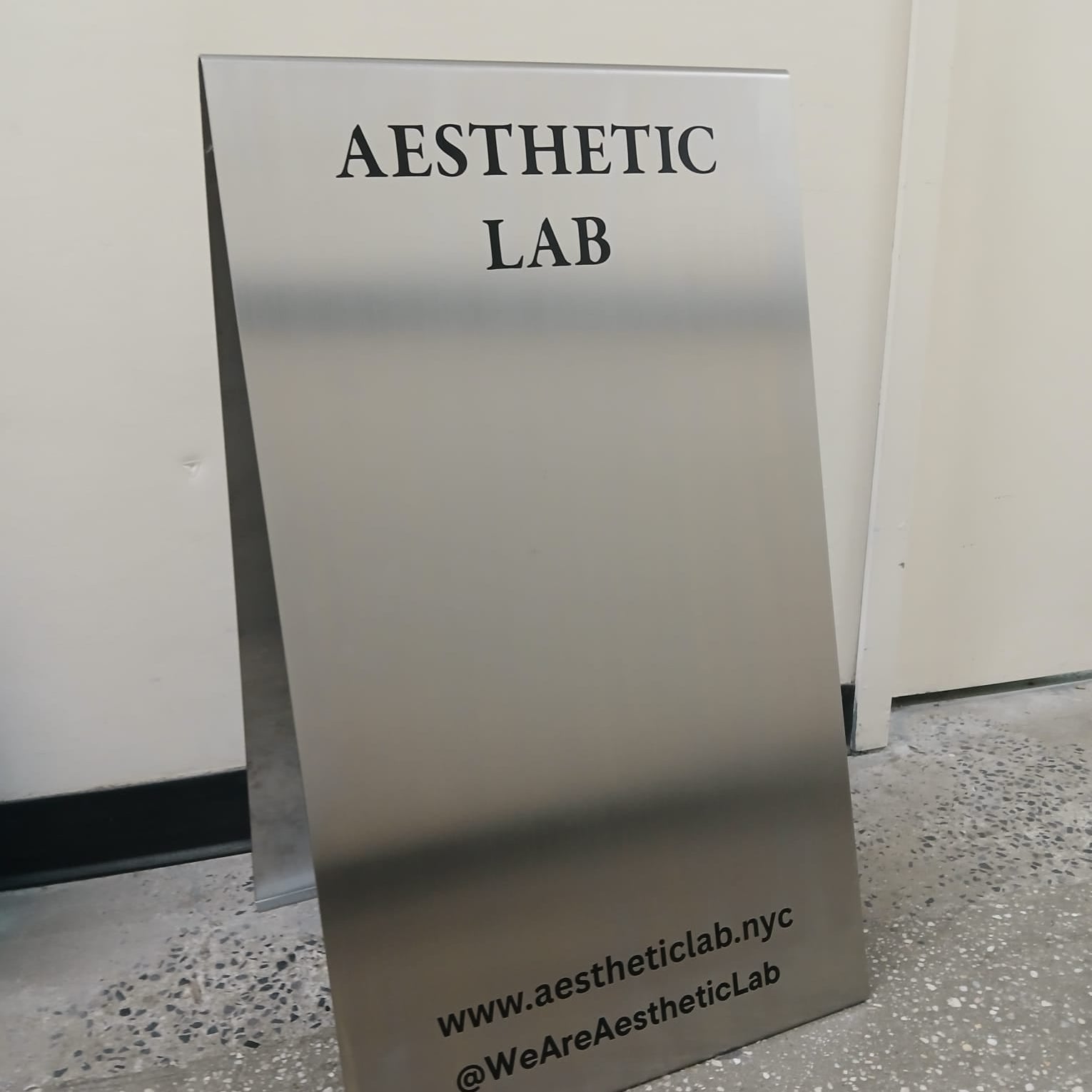 Brushed Stainless Steel A-Frame Sidewalk Sign