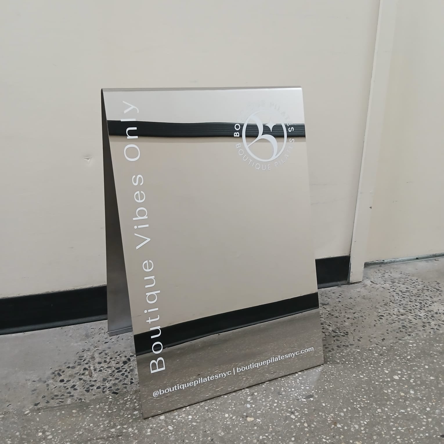 Mirrored Stainless Steel A-Frame Sidewalk Sign