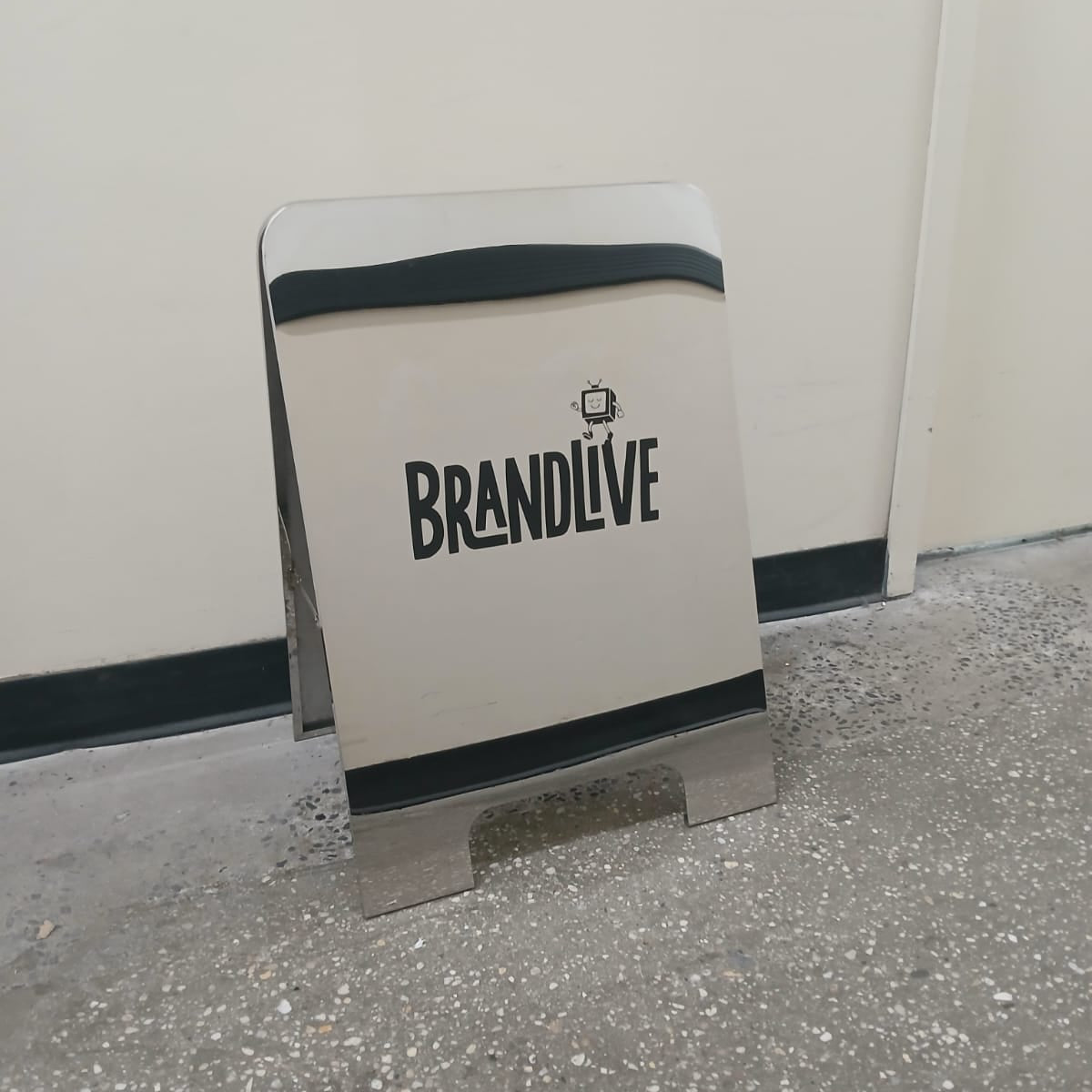 Rounded Stainless Steel A-Frame Sandwich Board Sign