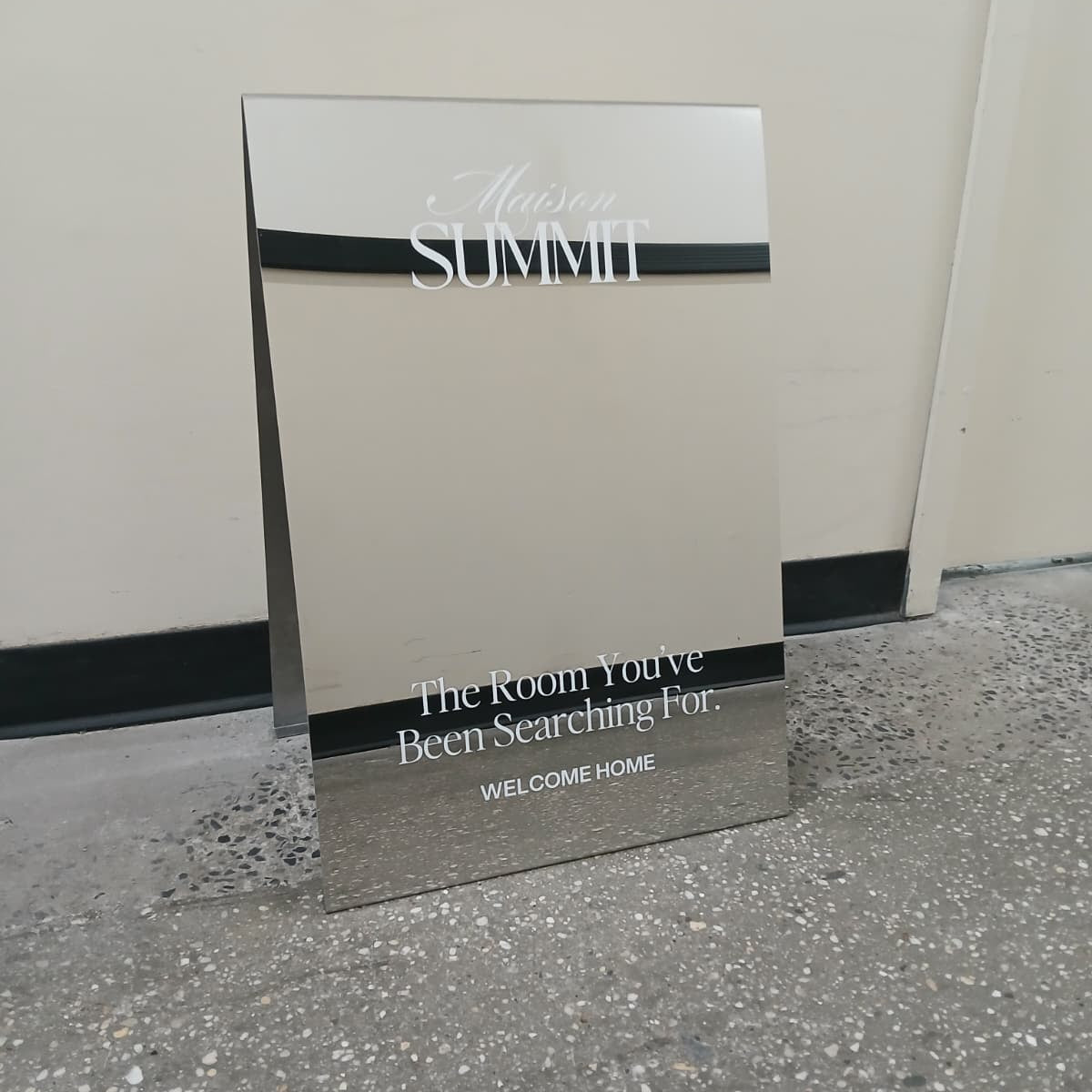 Mirrored Stainless Steel A-Frame Sidewalk Sign