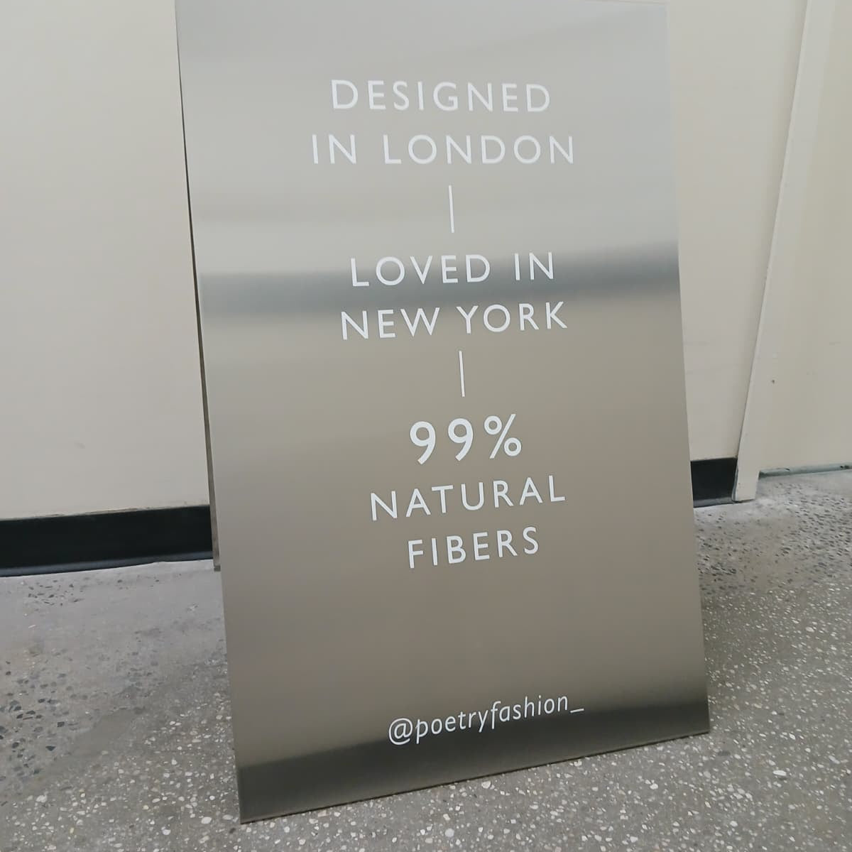 Brushed Stainless Steel A-Frame Sidewalk Sign