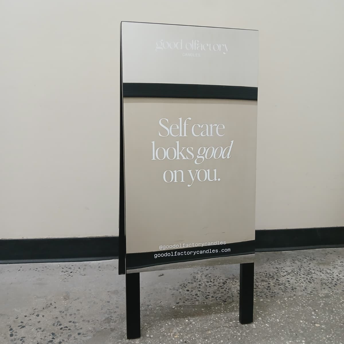 Mirrored A-Frame Sandwich Board Sign