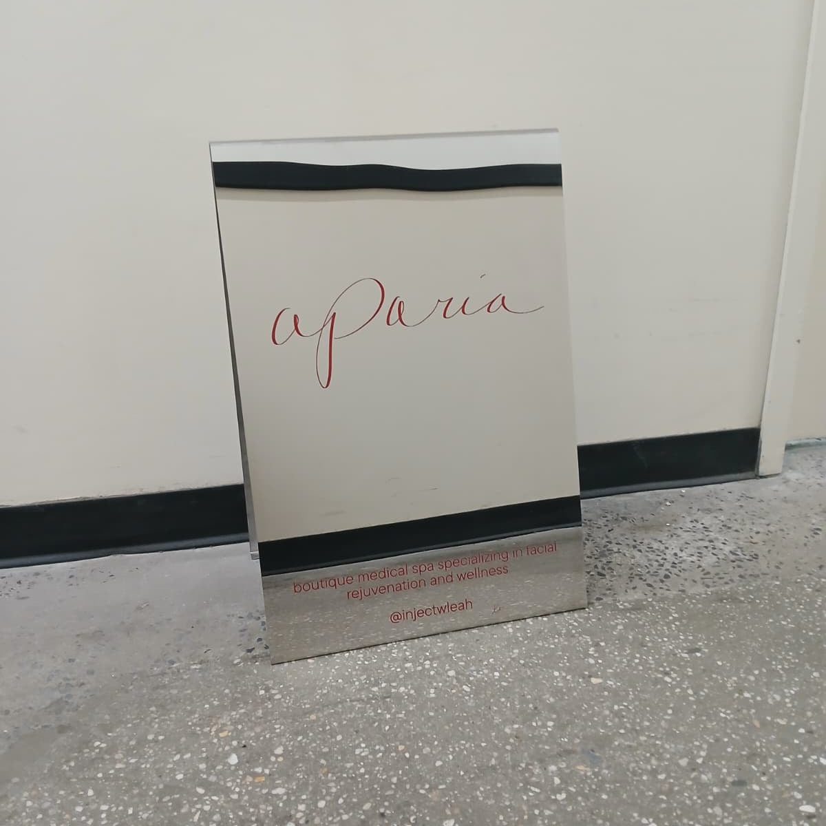 Mirrored Stainless Steel A-Frame Sidewalk Sign