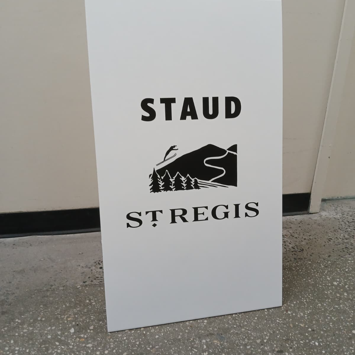 White Stainless Steel A-Frame Sidewalk Sign