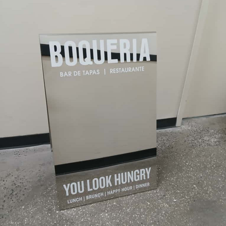 Mirrored Stainless Steel A-Frame Sidewalk Sign